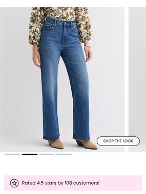 LOFT Blue High-Rise Wide-Leg Jeans (petite)